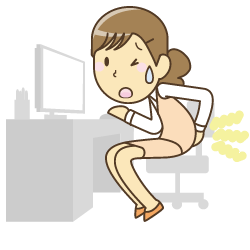 腰痛の女性のイラスト