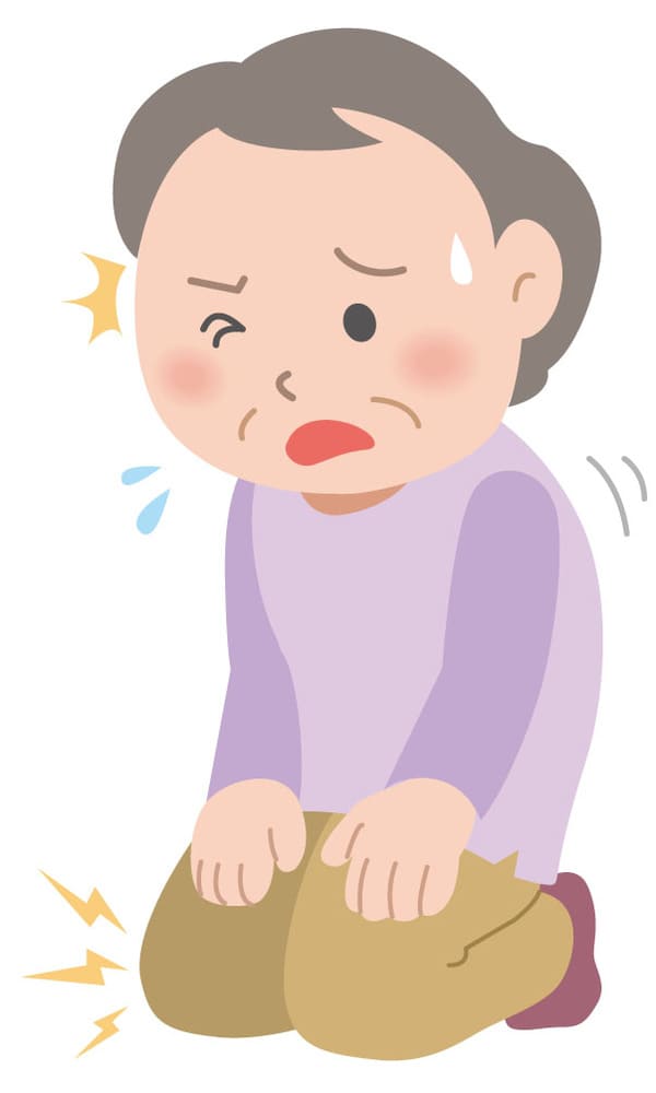 正座で膝が痛い女性のイラスト