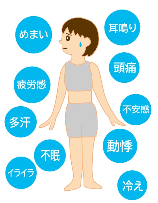 自律神経の乱れによる身体の不調のイラスト