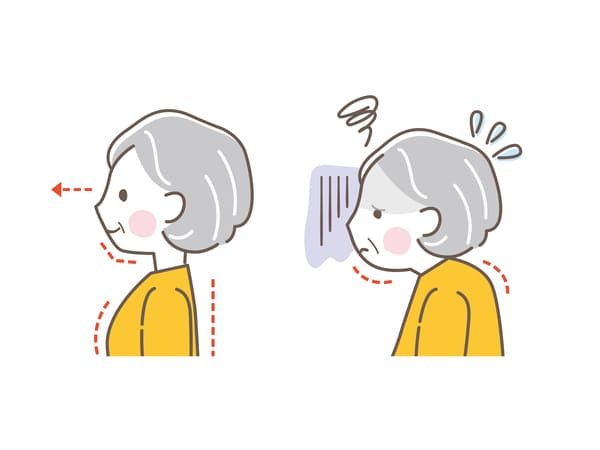 姿勢の悪い女性のイラスト